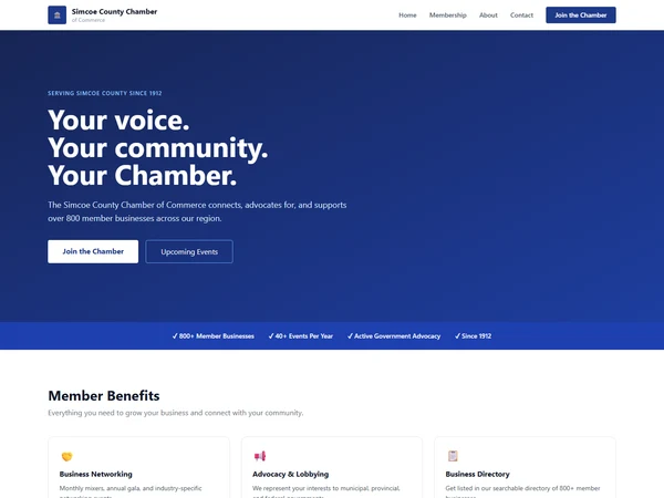 Chamber of commerce website template thumbnail